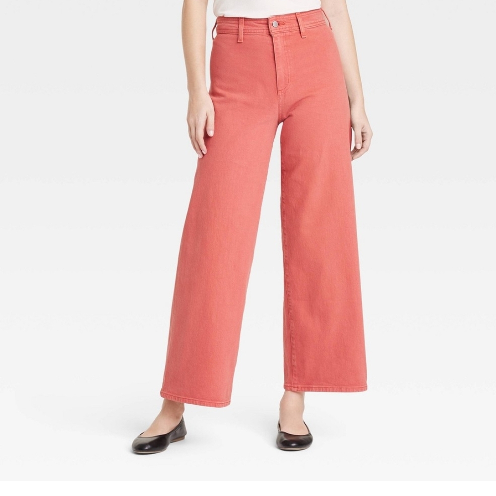 Salmon Flare Wide Leg Jeans with Modern Fit